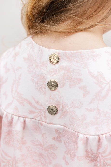 Dress - Pink Cotton Print Inspiration Toile De Jouy