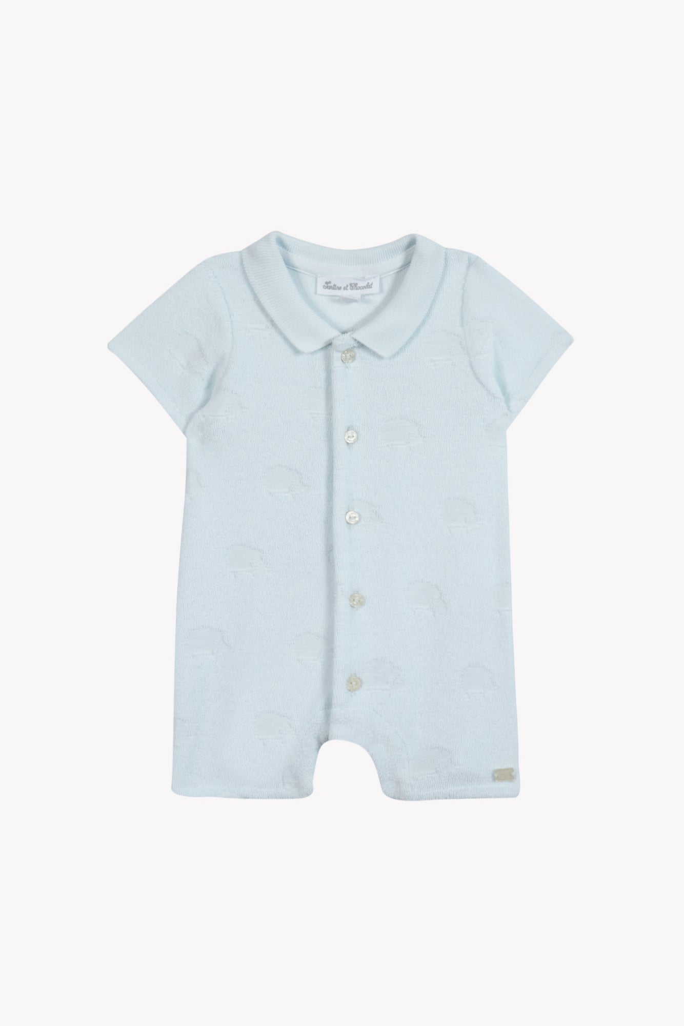 Jumpsuit Short - Sky Cotton Hedgehog Pattern