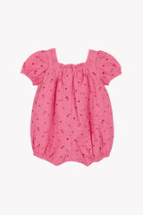 Jumpsuit - Pink Cotton Embroidery English