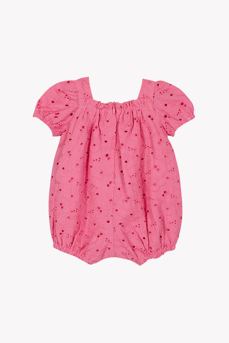 Jumpsuit - Pink Cotton Embroidery English