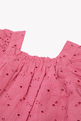 Jumpsuit - Pink Cotton Embroidery English