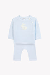 Long Set - Cotton Sky Embroidery Rabbit