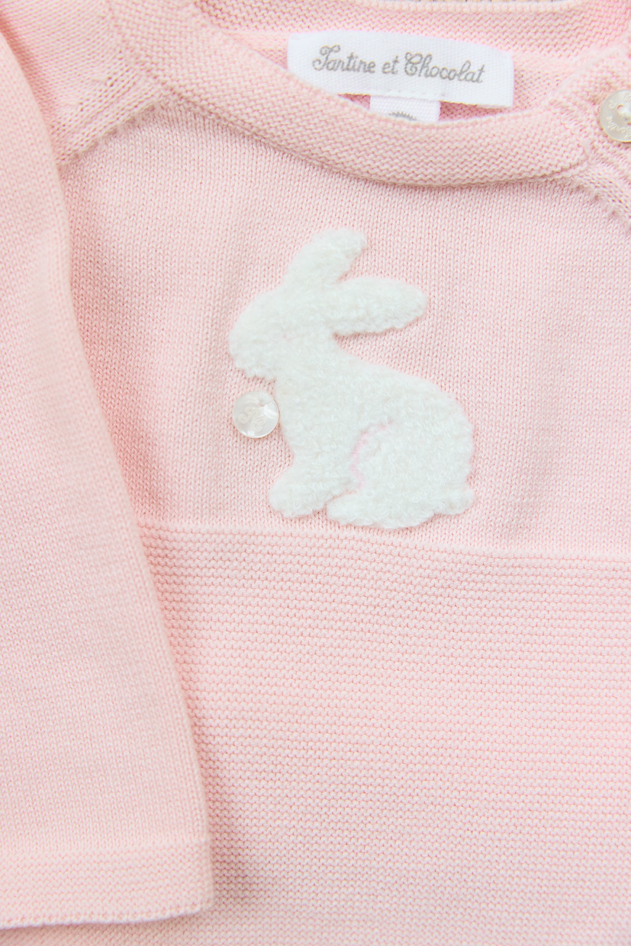 Jumpsuit Long - Pink Cotton Embroidery Rabbit