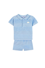 Short Set - Blue Cloud Cotton Stripes