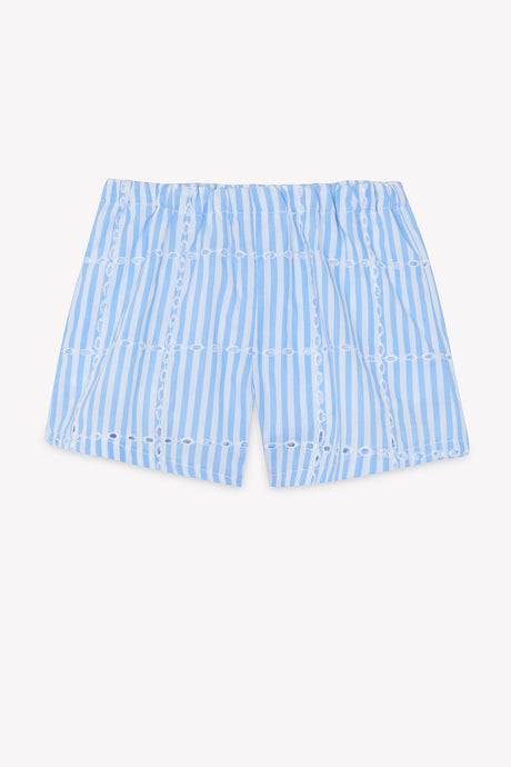 Short Set - Blue Cotton Stripes