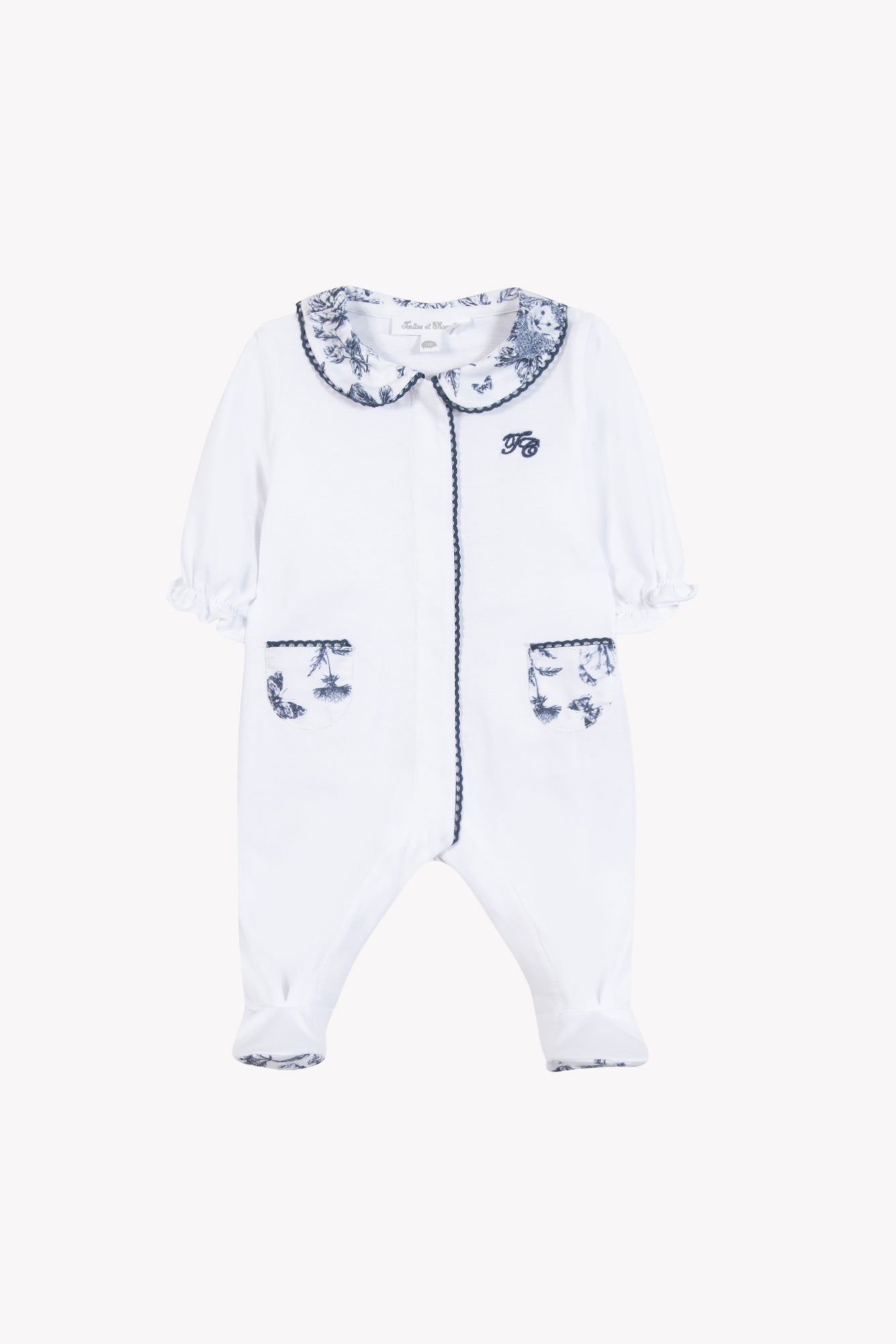Pyjama - Navy Cotton Print Inspiration Toile De Jouy