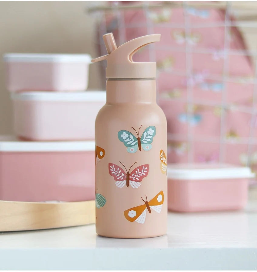 Stainless Steel Drink Bottle (350Ml) - Butterflies