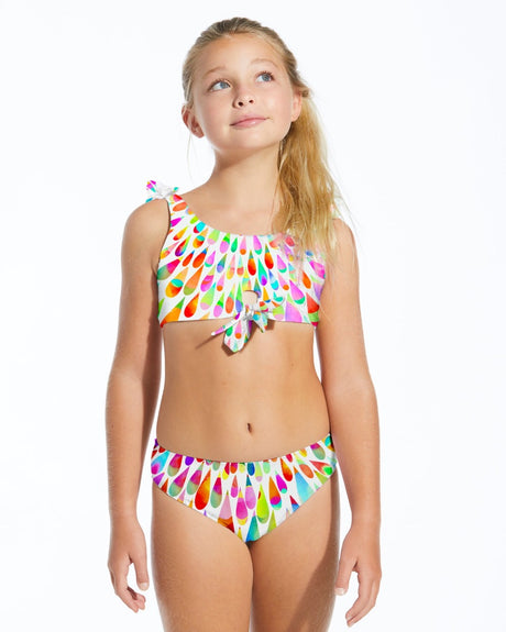 Tie Dye Drops Shoulder Tie Bikini