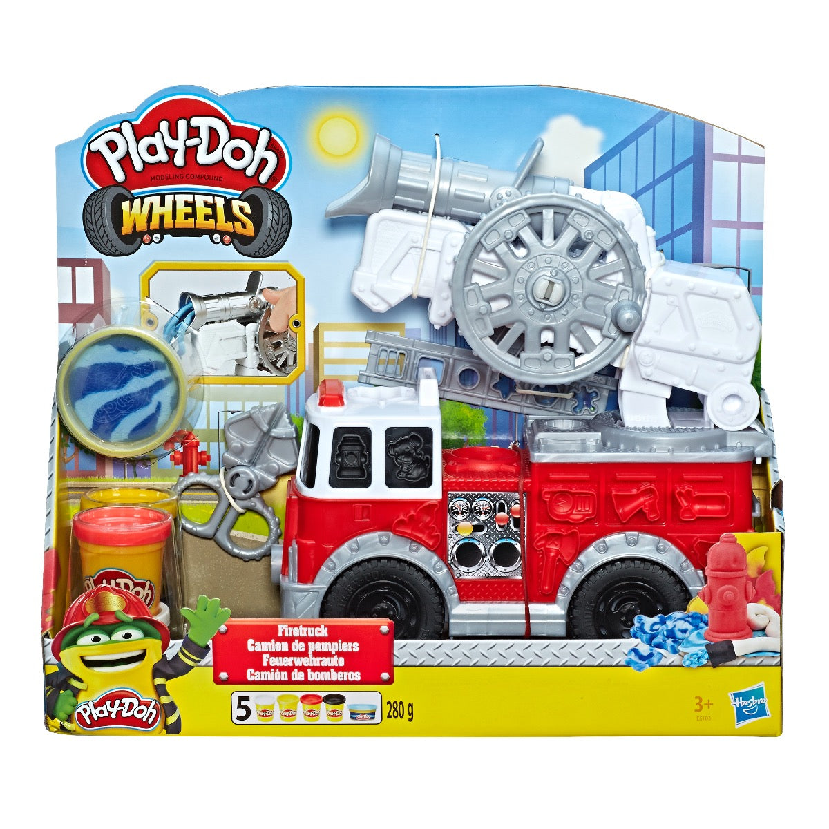 Play-Doh Wheels Firetruck Toy with 5 Non-Toxic Colors Including Play-Doh Water Compound