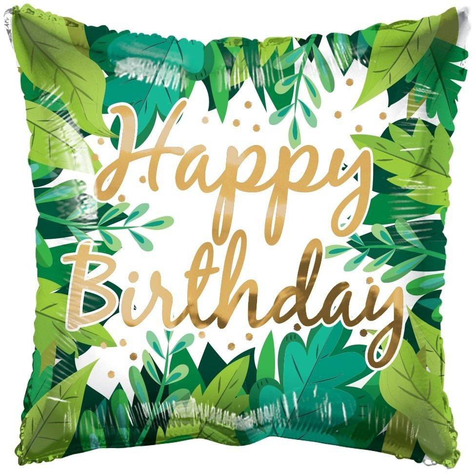 18" Birthday Foliage Foil Balloon