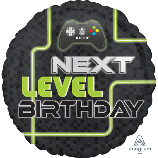 بالون عيد ميلاد Level Up من رقائق الألومنيوم مقاس 18 بوصة