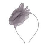 Silver Sheer Shimmer Flower Headband