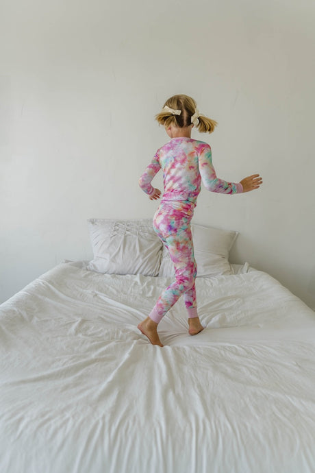 Cotton Candy Tie Dye Two Piece Bamboo Viscose Pajama Set