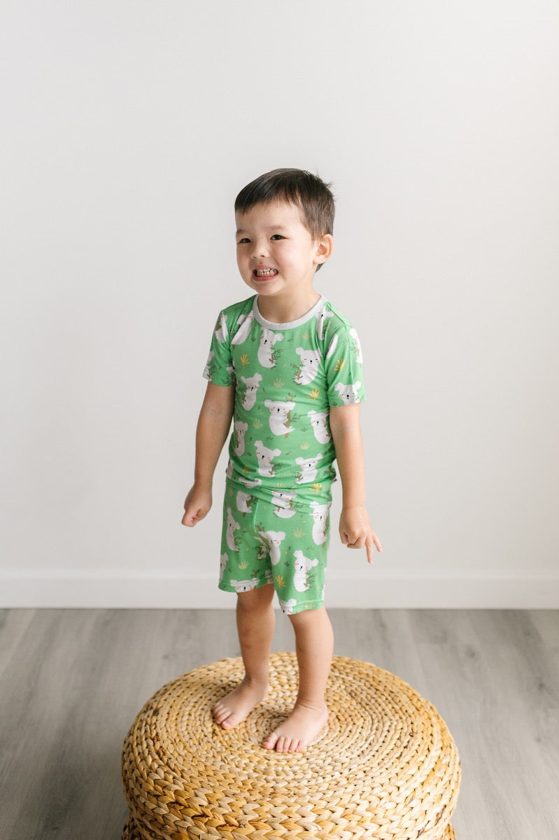 Green Koala Bamboo Short Sleeve & Short Set