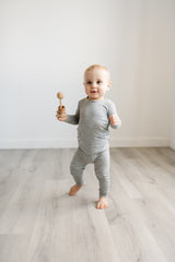 Heather Gray Bamboo Long Sleeve Pj