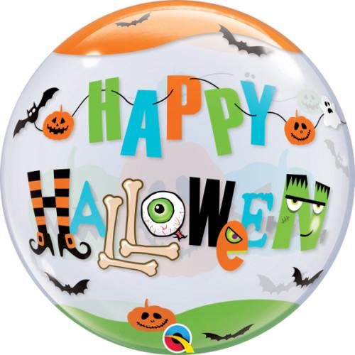 Round Halloween Fun Font Bubble Balloon 22"