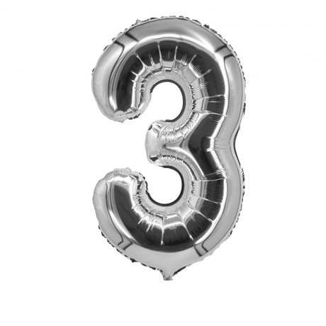 Silver Foil Number Balloon 28"