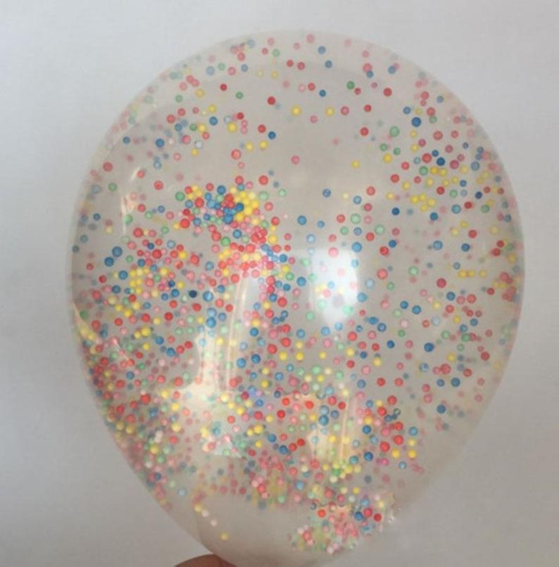 Colored Foam Confetti Balloon 12"