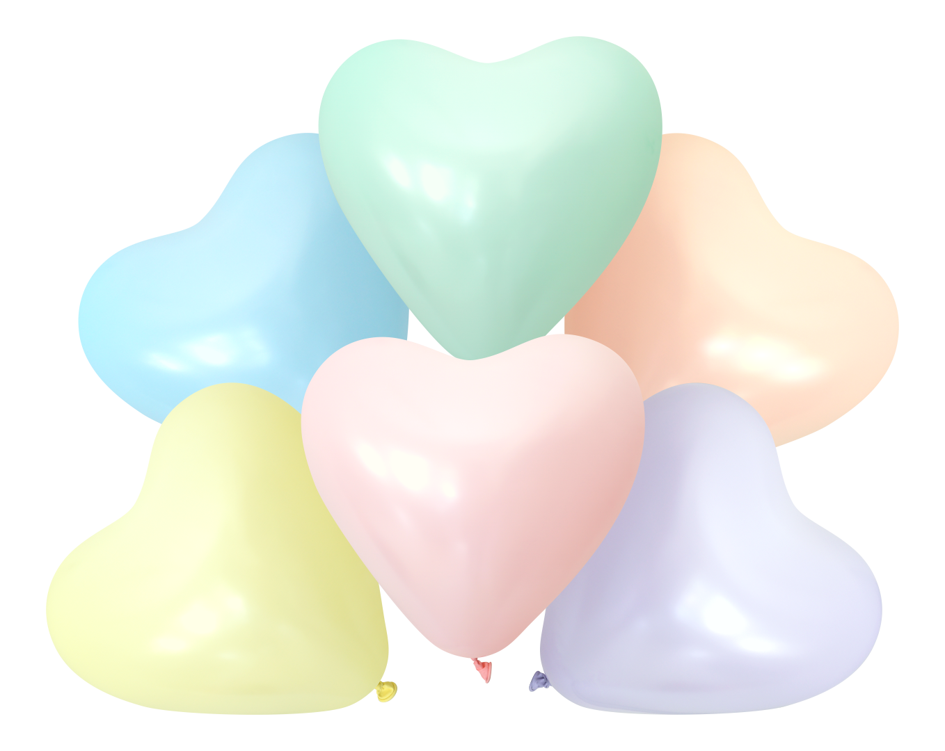 Latex Heart Balloon Pastel Colors 12"