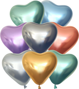 Latex Heart Balloon Mirror Effect Colors 12"