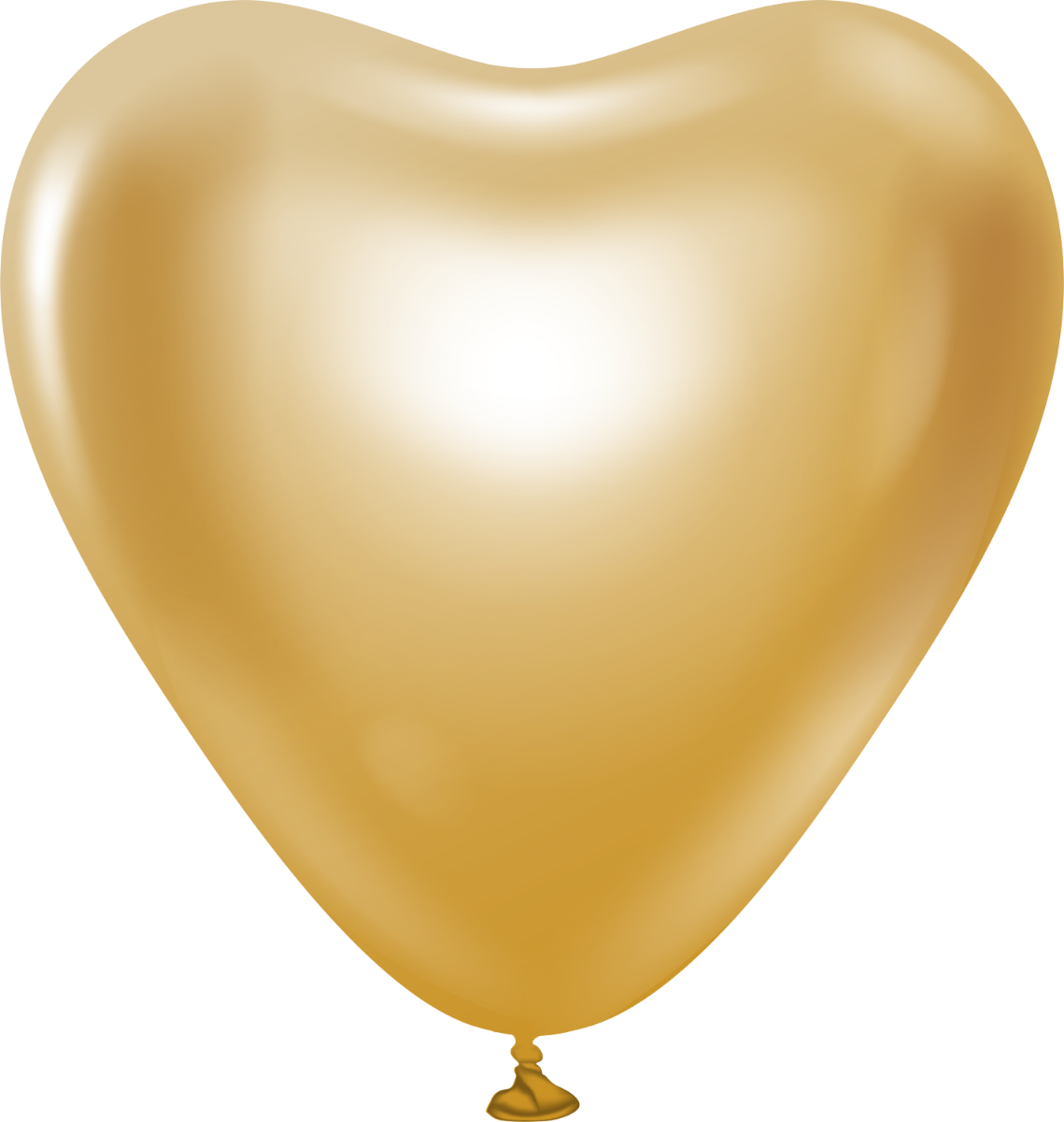 12" Latex Heart Balloon Mirror Gold