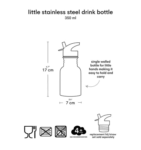 Stainless Steel Drinking Bottle (350ml) - Dump Truck