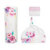 Hello World Set (Bamboo Hat + Swaddle blanket) - Posies