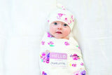 Hello World Set (Bamboo Hat + Swaddle blanket) - Posies