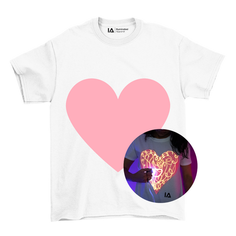 Interactive Glow In The Dark T-Shirt - Pink Heart