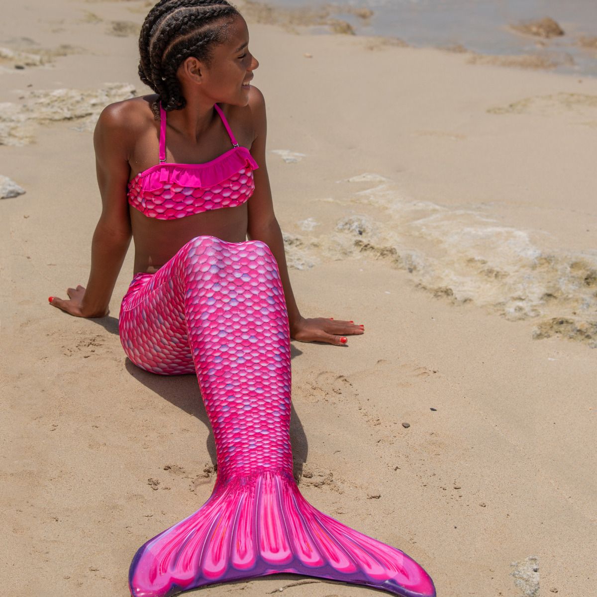 Malibu Pink Mermaid Tail With Monofin - Does Not Include Swimsuit