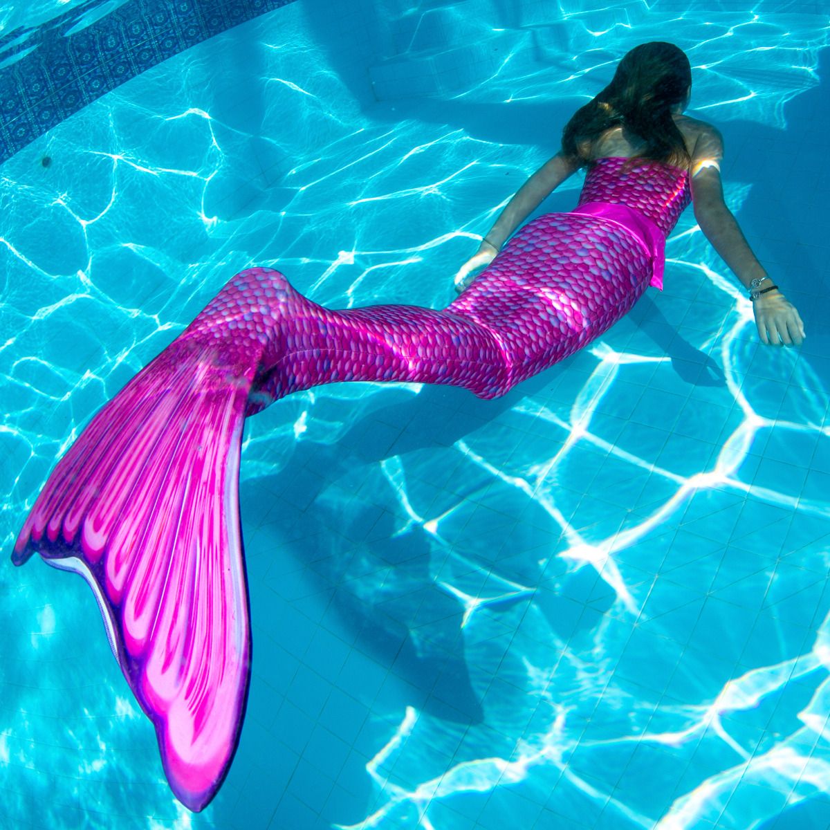 Malibu Pink Mermaid Tail With Monofin - Does Not Include Swimsuit