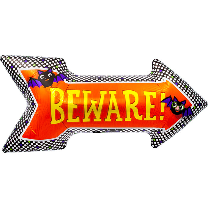 Halloween Beware Foil Balloon 36"