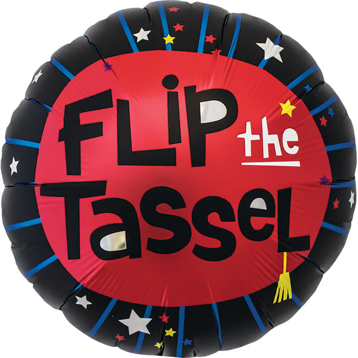 18" Foil Balloon Flip The Tassel