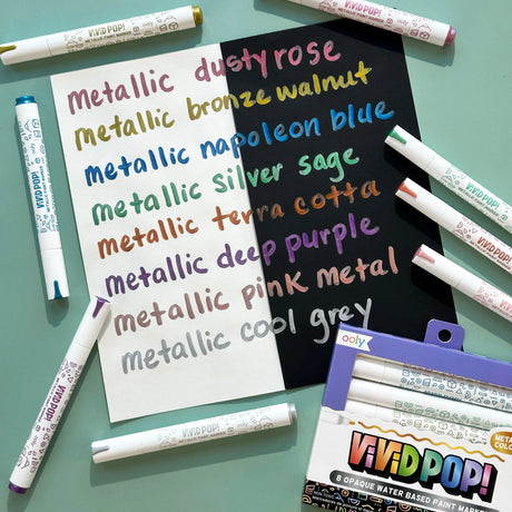 Metallic Colors Vivid Pop Opaque Water Based Markers