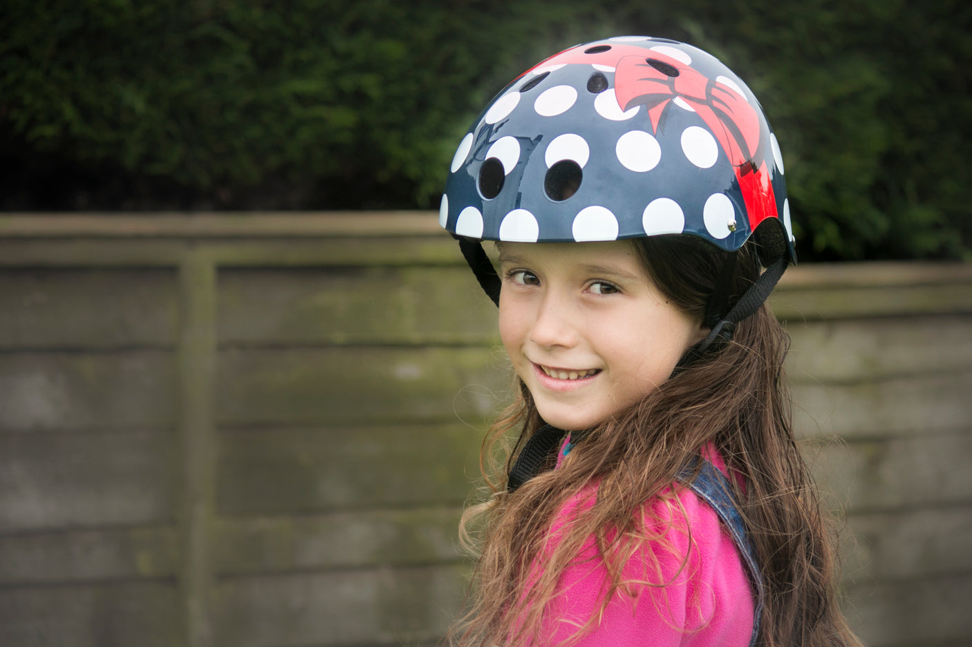 Polka Dot Multi Sports Helmet With Rear Light