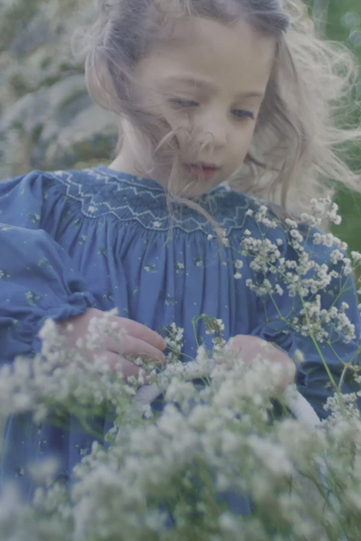 Dress - Cloud Cotton Floral Smocking