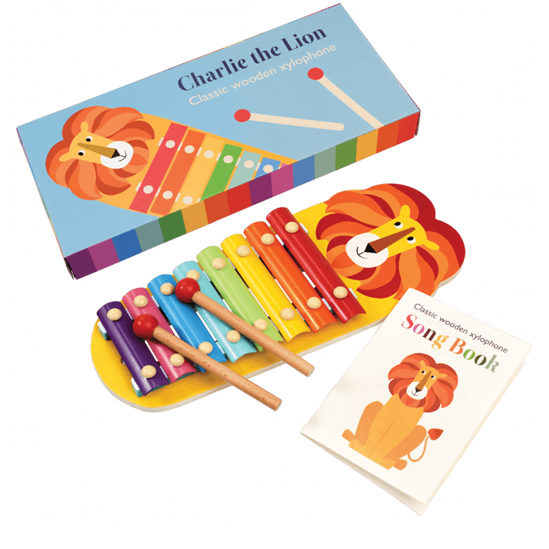 Children's xylophone with song book - Charlie the Lion