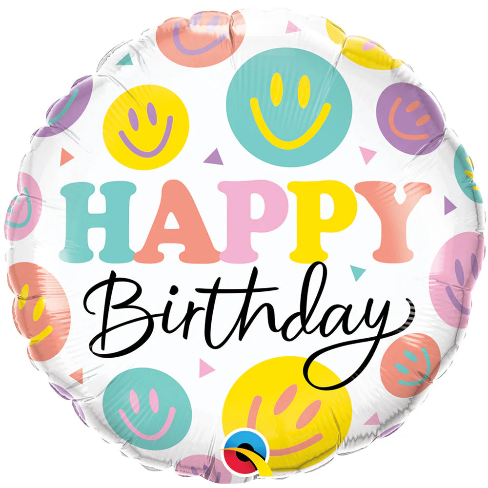 18" Foil Balloon - Colorful Smiles