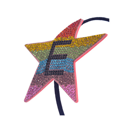 Crystallized Rainbow Star Initials Headband E