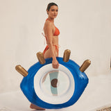 Luxe Pool Ring Greek Eye Blue