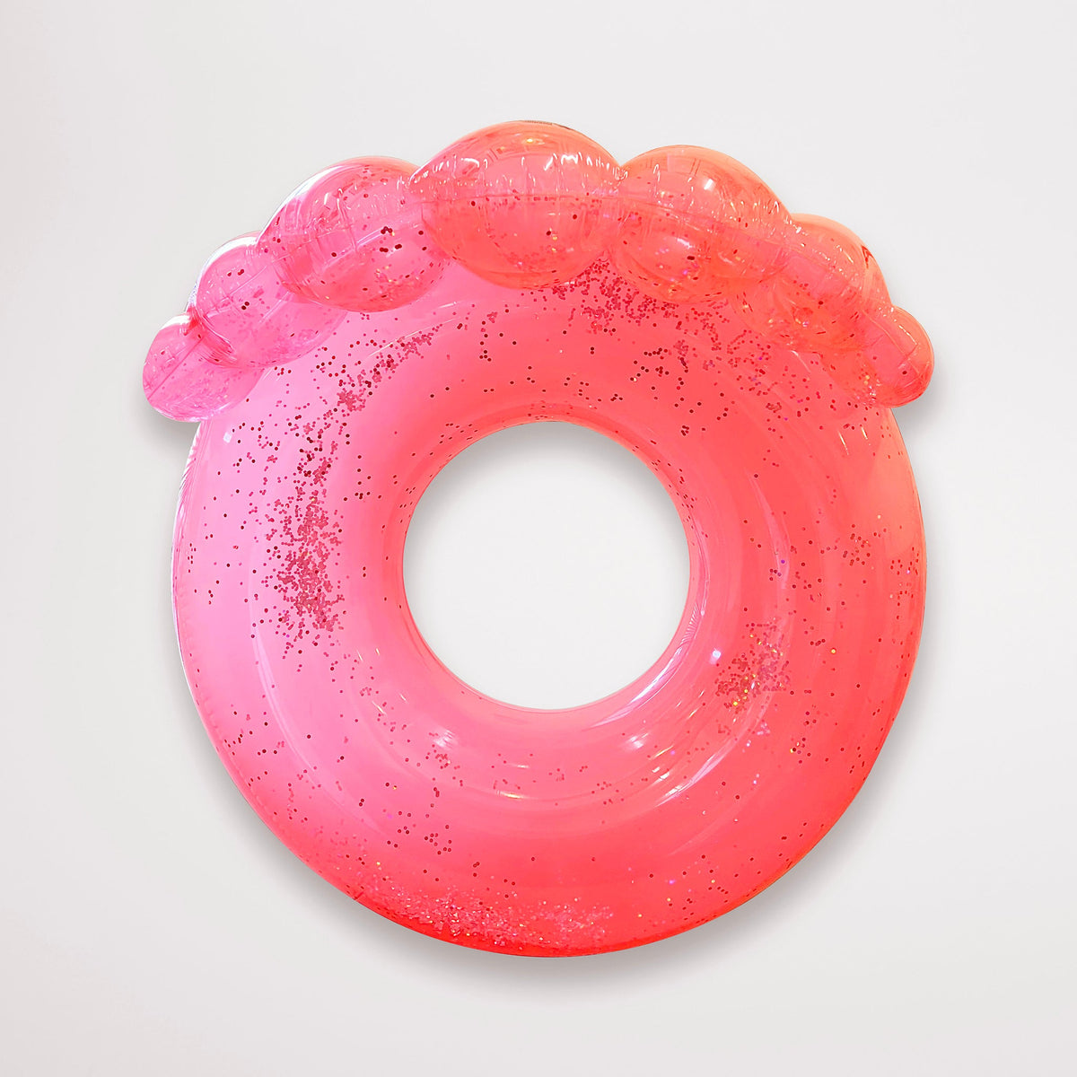 Luxe Pool Ring Shell Neon Coral