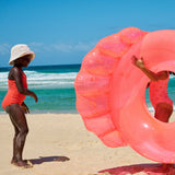 Luxe Pool Ring Shell Neon Coral