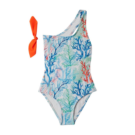 One Shoulder Swimsuit - Corals