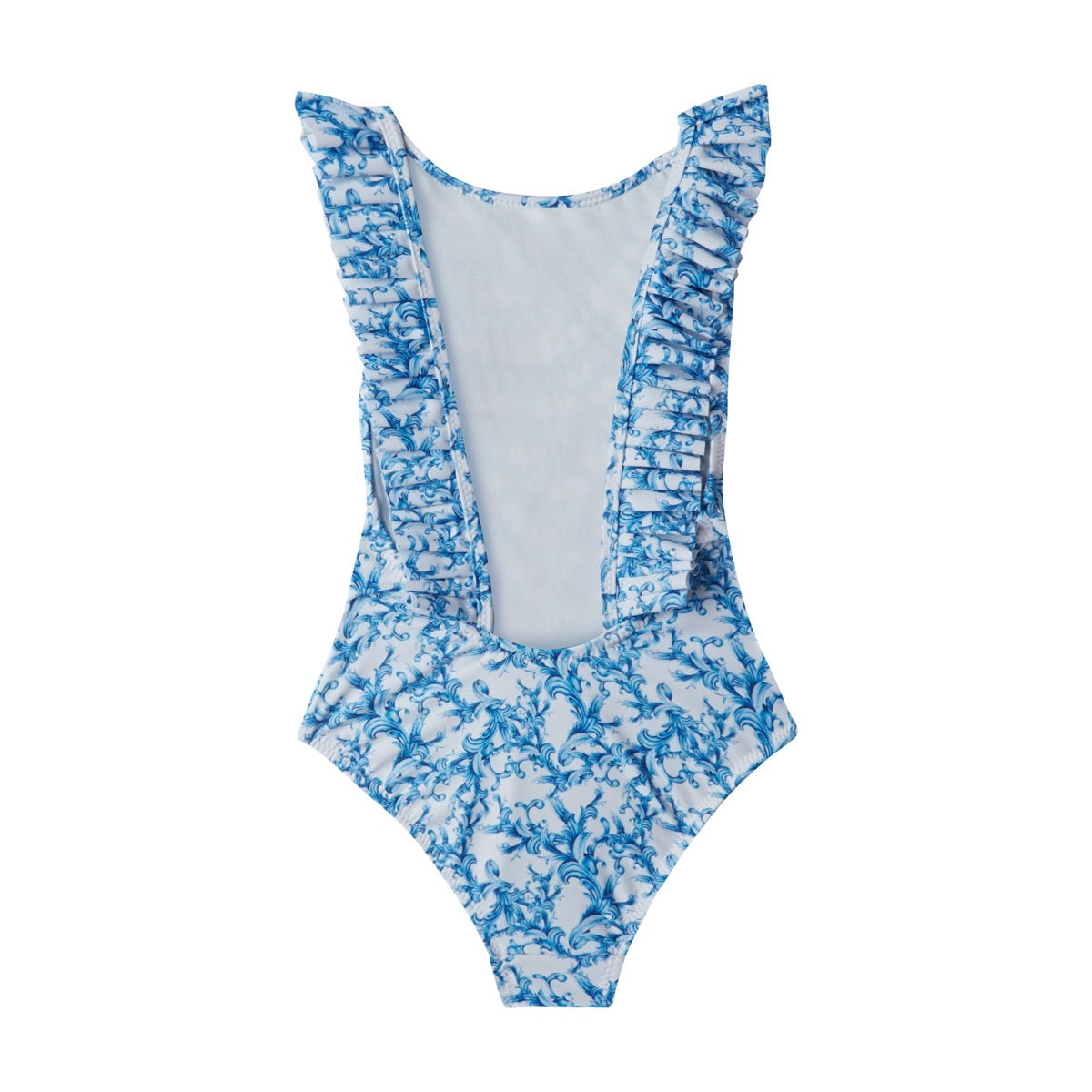 One Piece Pleated Swimsuit - Lilies