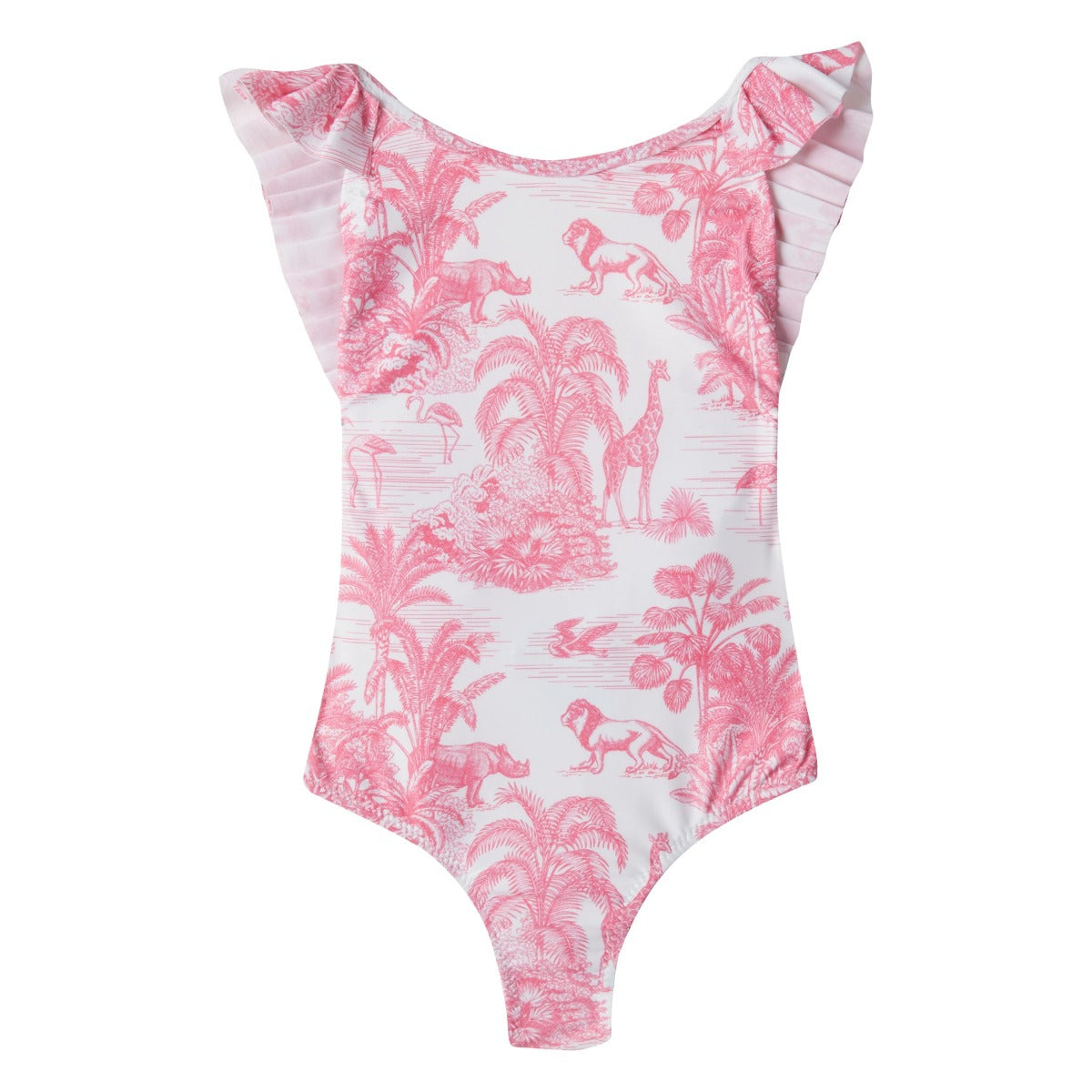 JUNGLE PINK ONE PIECE PLEATED swimsuit