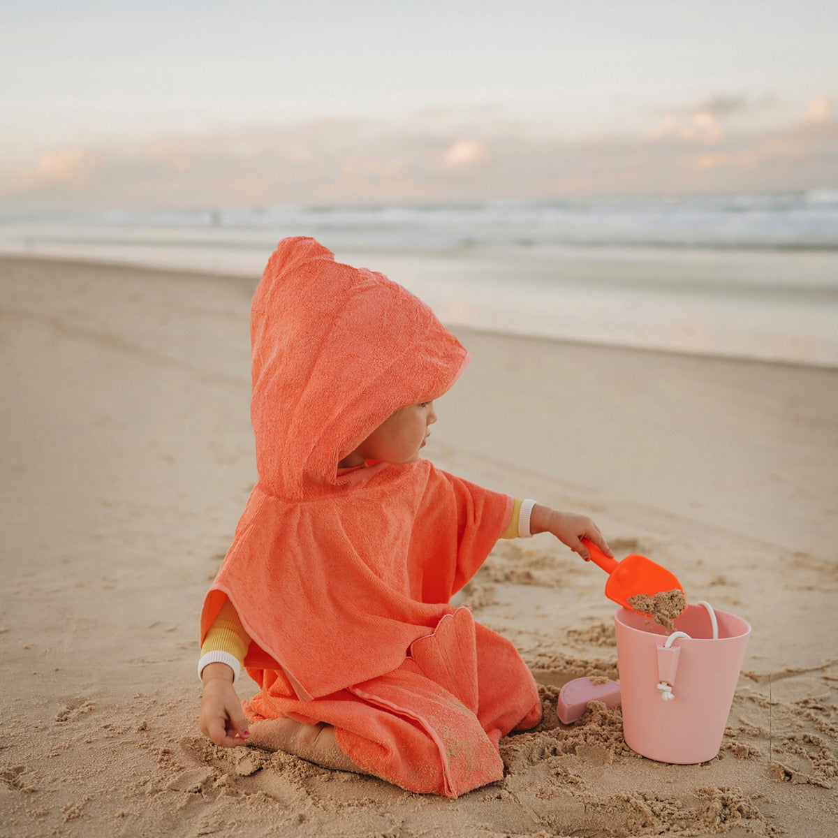 Beach Hooded Towel Ocean Treasure Neon Rose