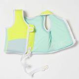 Salty the Shark Swim Vest Aqua Neon Yellow