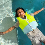 Salty the Shark Swim Vest Aqua Neon Yellow