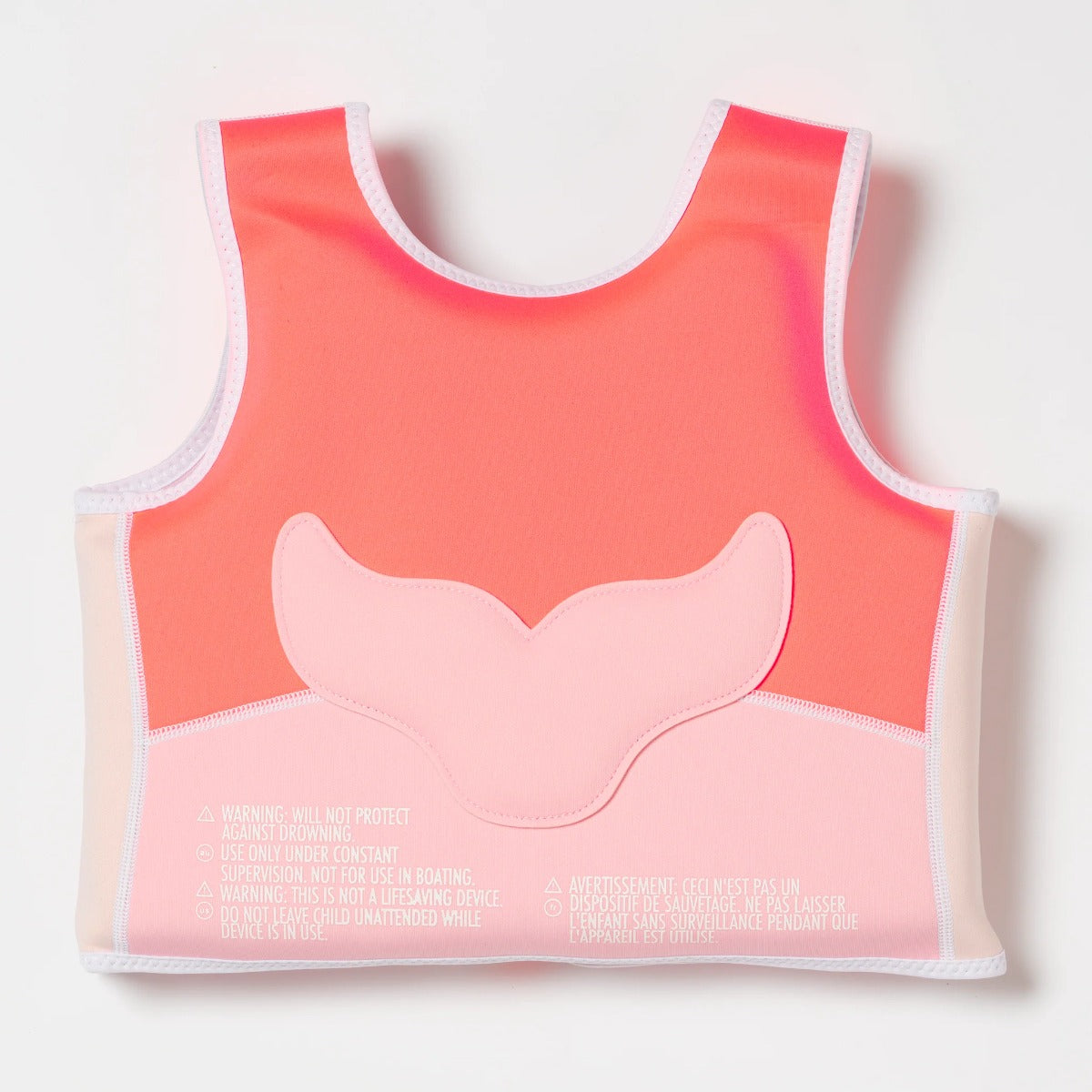 Melody the Mermaid Swim Vest Neon Strawberry