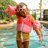 Melody the Mermaid Swim Vest Neon Strawberry